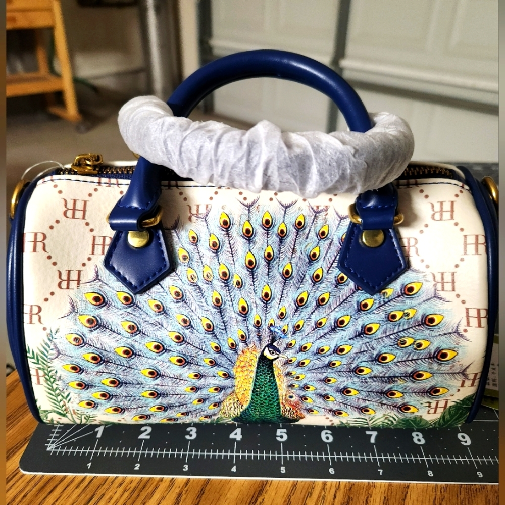 Beautiful peacock design mini-duffel